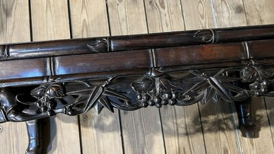 A Chinese hardwood opium table, 20th C.