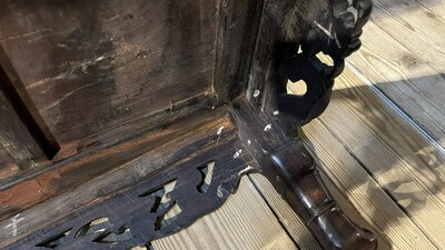 A Chinese hardwood opium table, 20th C.