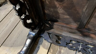 A Chinese hardwood opium table, 20th C.