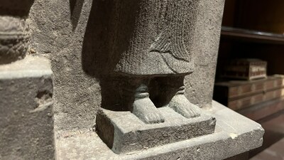 A large Khmer-style stone carving, Cambodia