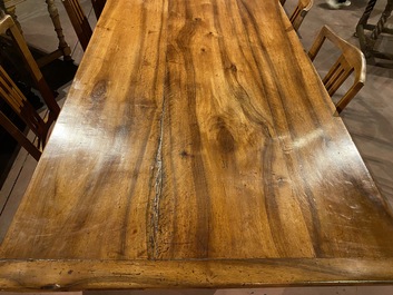 A South German walnut refectory table, 18th C.