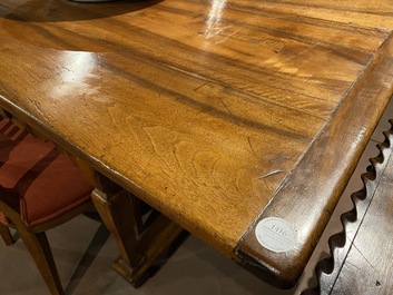 A South German walnut refectory table, 18th C.