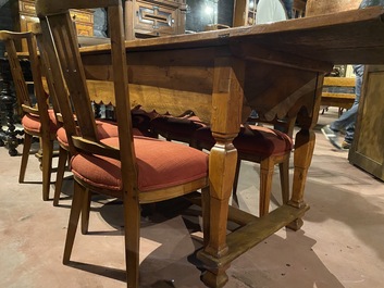 A South German walnut refectory table, 18th C.