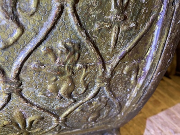 An Italian wooden 'pastiglia' coffer with Fleur-de-lis and rampant lions, Florence, 16th C.