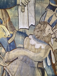 Tapisserie flamande figurant une sc&egrave;ne de fauconnerie, 17&egrave;me