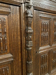 A French wooden buffet 'deux-corps', 19th C.