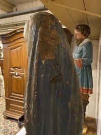 A polychrome oak Virgin from a calvary, Flanders, 16th C.