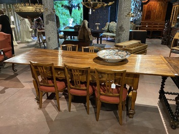 A South German walnut refectory table, 18th C.