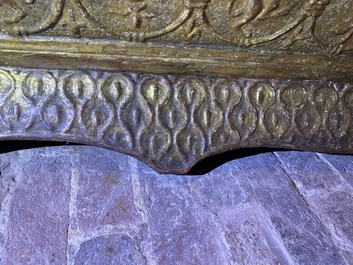 An Italian wooden 'pastiglia' coffer with Fleur-de-lis and rampant lions, Florence, 16th C.