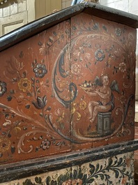 A Frisian 'Hindelooper' painted secretaire, The Netherlands, 18th C.