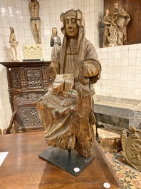 A walnut sculpture of Bridget of Sweden, early 16th C.