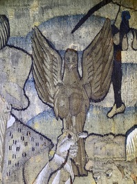 A Flemish 'falconry' wall tapestry, 17th C.