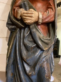 A polychrome oak Virgin from a calvary, Flanders, 16th C.