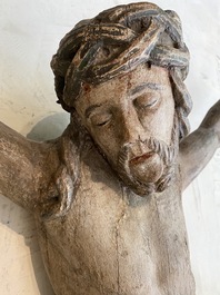 A polychromed wooden Corpus Christi, 17th C.