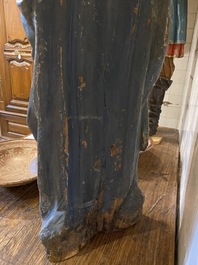 A polychrome oak Virgin from a calvary, Flanders, 16th C.