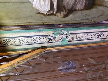 Een Frans beschilderd houten klavecimbel, 19e eeuw