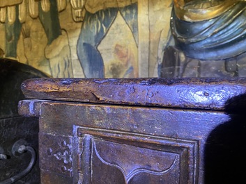 A gothic walnut coffer with linenfold panels, 2nd half 15th C.