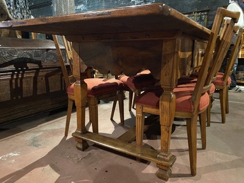 A South German walnut refectory table, 18th C.