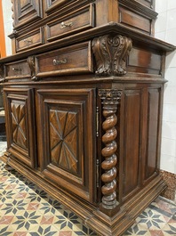 A French wooden buffet 'deux-corps', 19th C.