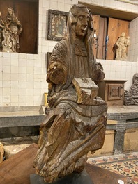 A walnut sculpture of Bridget of Sweden, early 16th C.