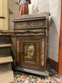 A Frisian 'Hindelooper' painted secretaire, The Netherlands, 18th C.