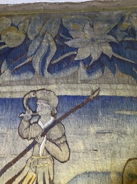 A Flemish 'falconry' wall tapestry, 17th C.