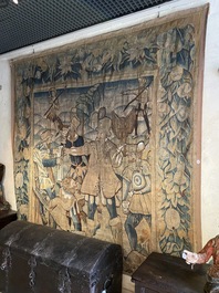 A Flemish 'falconry' wall tapestry, 17th C.