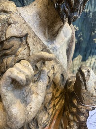 Saint Jean-Baptiste en ch&ecirc;ne sculpt&eacute; et polychrom&eacute;, d&eacute;but du 17&egrave;me