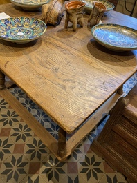 A square German wooden payment table, 18th C.