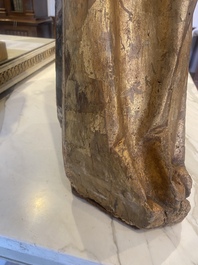 Een grote gepolychromeerde lindenhouten figuur van Sint-Regina, Zuid-Duitsland of Salzburg, vroeg 16e eeuw