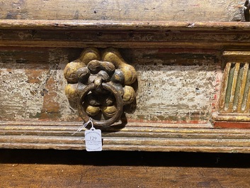 A polychrome wooden coffer with domed top, Italy, 2nd half 16th C.