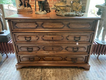 A walnut three-drawer secretary, 18th C.