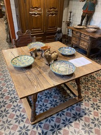 A square German wooden payment table, 18th C.