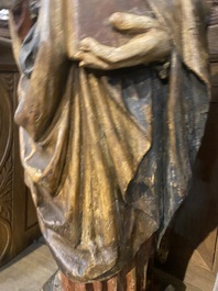 A polychrome oak figure of Saint Peter, ca. 1500