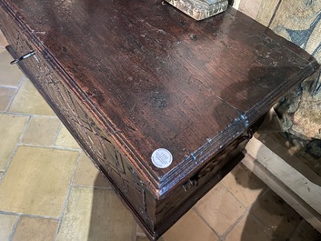 A Spanish walnut chest, 17th C.