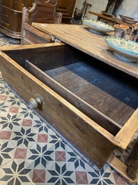 A square German wooden payment table, 18th C.