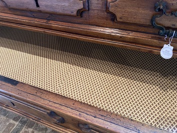 A walnut three-drawer secretary, 18th C.