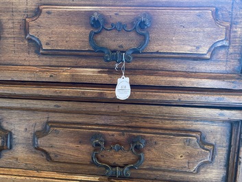 A walnut three-drawer secretary, 18th C.