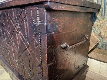 A Spanish walnut chest, 17th C.