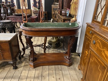 An English mahogany console-jardini&egrave;re, 19th C.