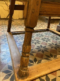 A square German wooden payment table, 18th C.