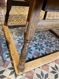 A square German wooden payment table, 18th C.