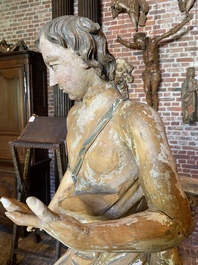A German polychrome and gilt wooden angel, ca. 1700