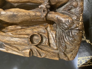 Een eikenhouten sculptuur van Christus op de koude steen, wellicht Vlaanderen, 16e eeuw