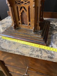 An English Gothic Revival wooden 'Big Ben' tower clock, ca. 1900