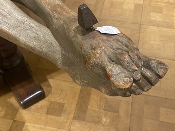 Een grote polychrome houten Corpus Christi, Itali&euml;, 16e eeuw