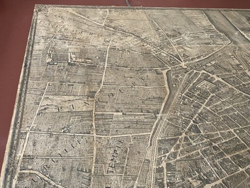 Michel Etienne Turgot (1690-1751): Plan van Parijs, gegraveerd op papier, op houten drager gemonteerd, ca. 1739