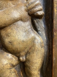 Plaque en stuc polychrom&eacute; figurant la Vierge &agrave; l'Enfant, Italie, peut-&ecirc;tre Florence, 16/17&egrave;me