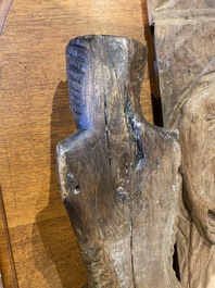 Christ en bois sculpt&eacute; et polychrom&eacute;, probablement Espagne, 15&egrave;me