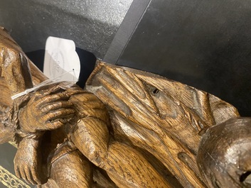 Een eikenhouten sculptuur van Christus op de koude steen, wellicht Vlaanderen, 16e eeuw